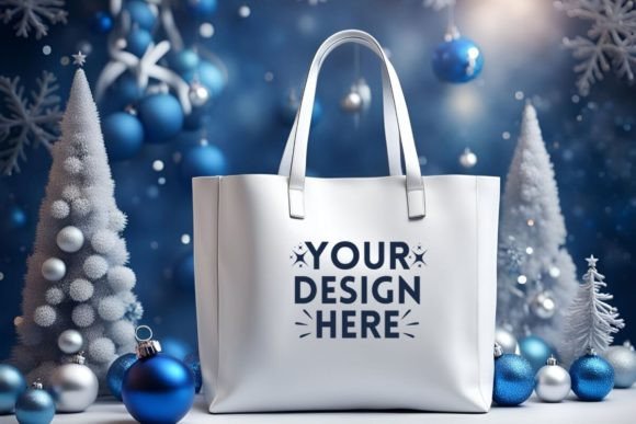 Download Christmas Tote Bag Mockup | Blue Decor - Blue decor Collection