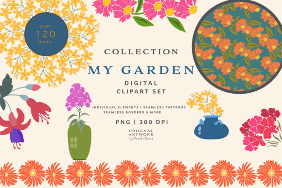 Download My Garden Floral Clipart Huge Collection - Garden floral Collection