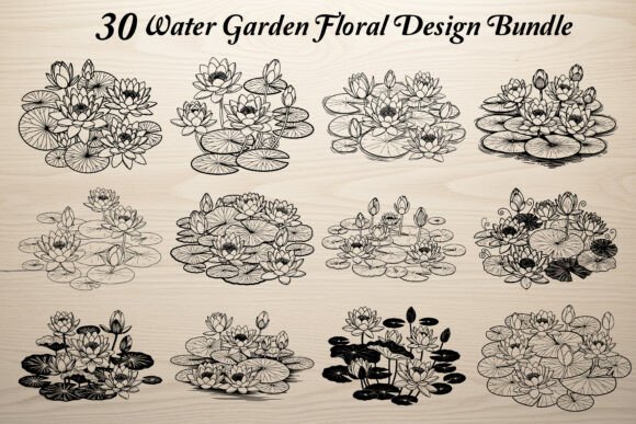 Download 30 Water Garden Floral Design Bundle - Garden floral Collection