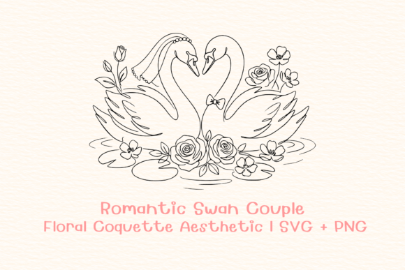 Download Romantic Swan Couple SVG PNG - Premium Resources