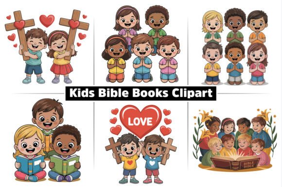 Download Kids School Children Bible Books Clipart - Premium Bundle