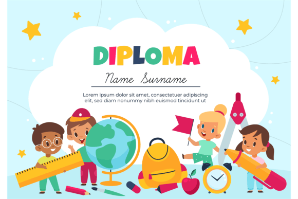 Download Kids School Diploma. Children Graduation - Kids school Collection