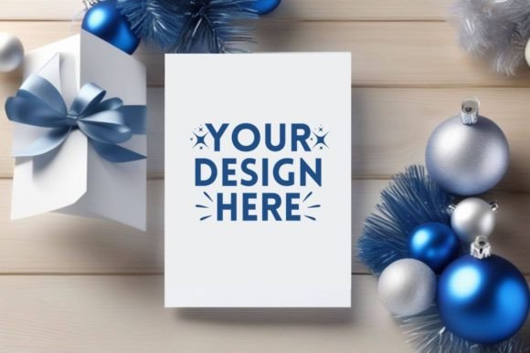 Download Christmas Invitation Mockup | Blue Decor - Blue decor Collection