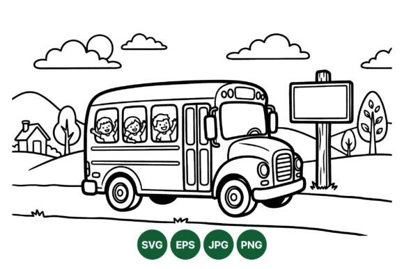 Download Kids School Bus Line Art Svg - Premium Resources